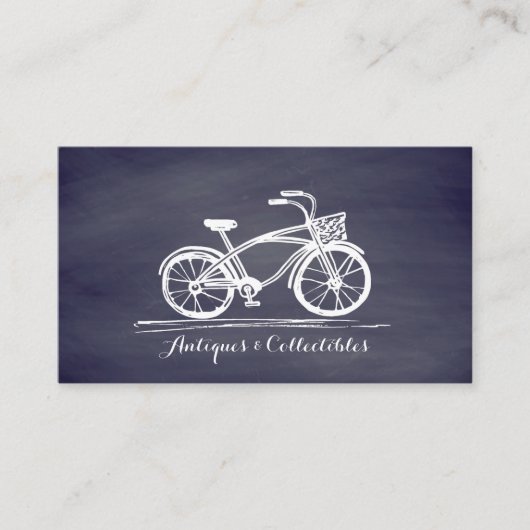 社会的な媒体のヴィンテージの自転車のアンティークの黒板 名刺 (正面)