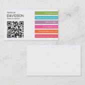 社会的な媒体の名刺明るいバー2のQRコード 名刺 (正面/裏面)