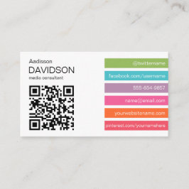 社会的な媒体の名刺明るいバー2のQRコード 名刺