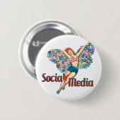 社会的な媒体の妖精ピン 缶バッジ (正面&裏面)