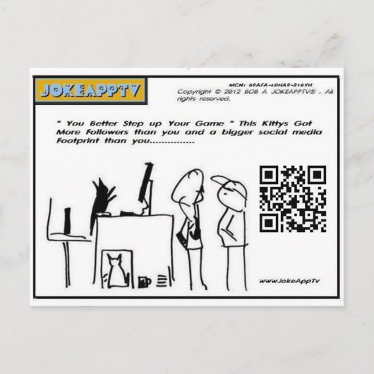 社会的な媒体の漫画の郵便はがき ポストカード (正面)