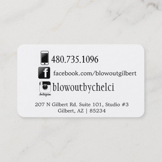 社会的な媒体の美容師カード 名刺 (裏面)