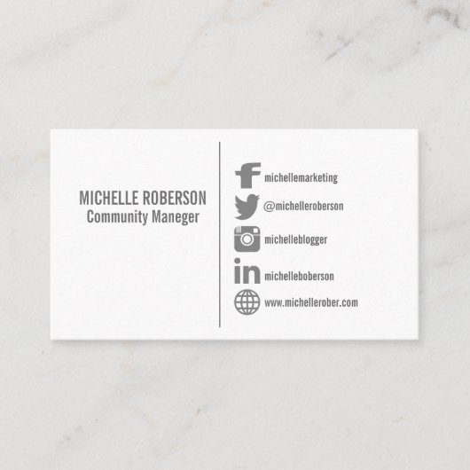 社会的な媒体アイコンテンプレート 名刺 (正面)
