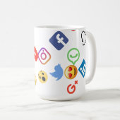 社会的な媒体アイコンマグ コーヒーマグカップ (正面右)