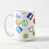 社会的な媒体アイコンマグ コーヒーマグカップ (左)