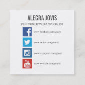 社会的な媒体アイコン記号の正方形の名刺 スクエア名刺 (正面)