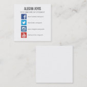 社会的な媒体アイコン記号の正方形の名刺 スクエア名刺 (正面/裏面)