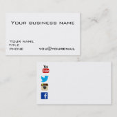 社会的な媒体アイコン2との名刺のテンプレート 名刺 (正面/裏面)