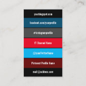 社会的な媒体プロフェッショナルおよびブロガーのスタイル 名刺 (裏面)