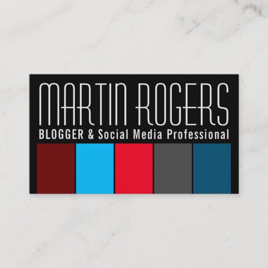 社会的な媒体プロフェッショナルおよびブロガーのスタイル 名刺 (正面)