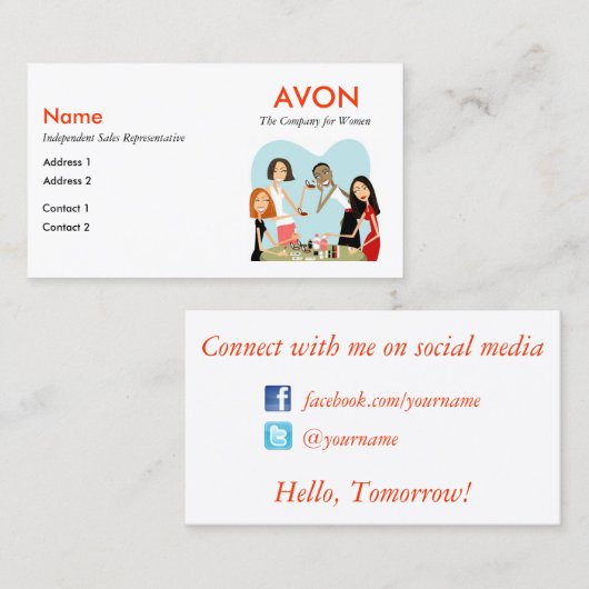 社会的な媒体情報のAvonの名刺 名刺 (正面/裏面)