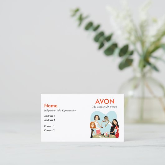 社会的な媒体情報のAvonの名刺 名刺 (スタンド正面)