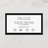 社会的な媒体豪華な黒く及び白いの名刺 名刺 (裏面)
