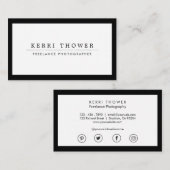 社会的な媒体豪華な黒く及び白いの名刺 名刺 (正面/裏面)