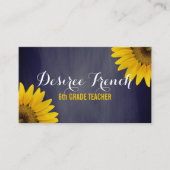 社会的な媒体|のヒマワリの黒板の先生 名刺 (正面)