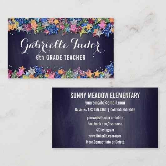 社会的な媒体|の星の黒板の先生 名刺 (正面/裏面)