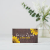 社会的な媒体|の素朴なヒマワリのバーラップの先生 名刺 (スタンド正面)