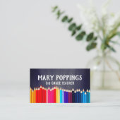 社会的な媒体|の鉛筆の黒板の先生 名刺 (スタンド正面)