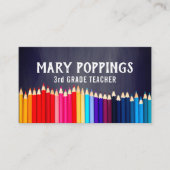 社会的な媒体|の鉛筆の黒板の先生 名刺 (正面)