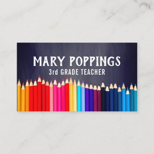 社会的な媒体|の鉛筆の黒板の先生 名刺 (正面)