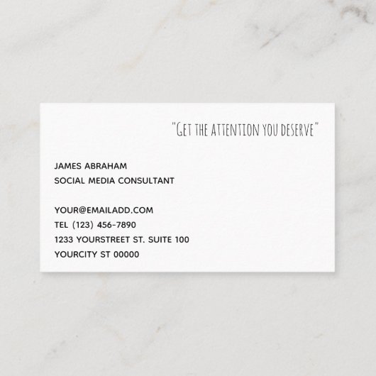 社会的な媒体-よい振動-名刺 名刺 (裏面)