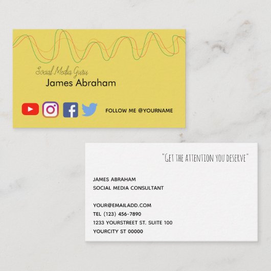 社会的な媒体-よい振動-名刺 名刺 (正面/裏面)