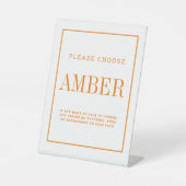 社会的な色の琥珀結婚の指示 台座サイン (正面)