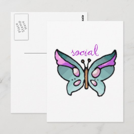 社会的な蝶 ポストカード (正面/裏面)
