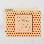 社会的な距離は一時的な愛のメッセージハート ポストカード (正面/裏面)