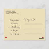 社会的な距離は一時的な愛のメッセージハート ポストカード (裏面)