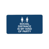 社会的な距離は私の種類のパーティー ラベル (正面)