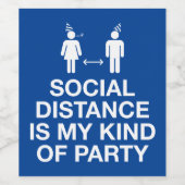 社会的な距離は私の種類のパーティー ワインラベル (シングルラベル)