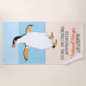 社会的な距離を保つ仮想ハグ ビーチタオル (正面)