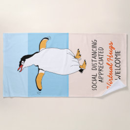 社会的な距離を保つ仮想ハグ ビーチタオル