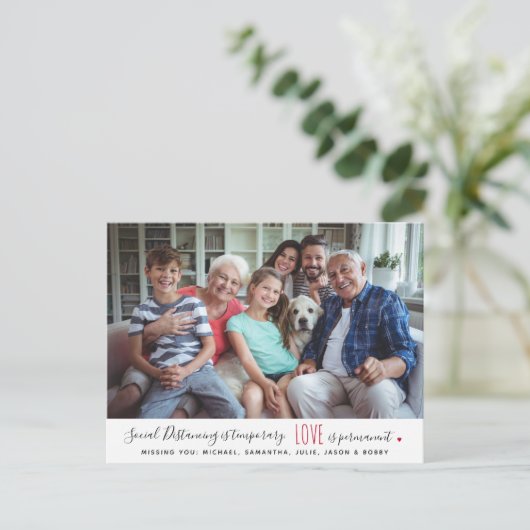 社会的な隔離家族の愛の写真 ポストカード (スタンド正面)