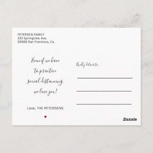 社会的な隔離家族の愛の写真 ポストカード (裏面)