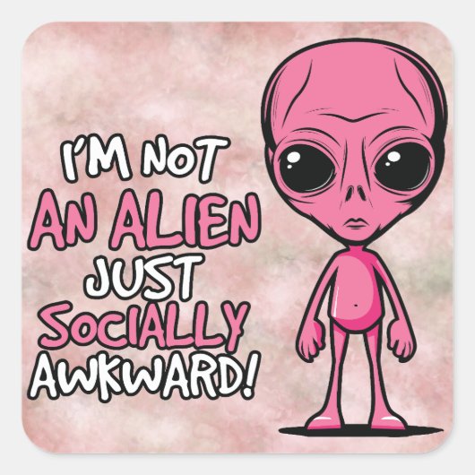 社会的に不器用なエイリアンアニメ スクエアシール (正面)