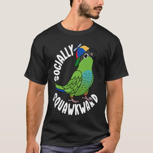 社会的に厄介なオウムI Nanday Conure Tシャツ (正面)