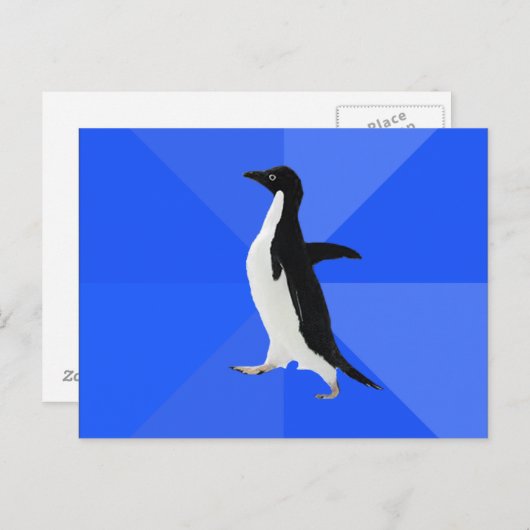 社会的に厄介なペカスタマイズンギン(「文字を追加する」) ポストカード (正面/裏面)