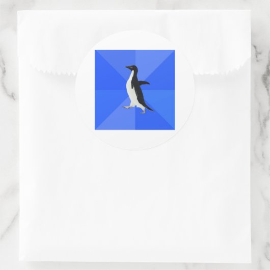 社会的に厄介なペンギンアドバイス動物ミーム ラウンドシール (バッグ)