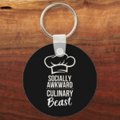 社会的に厄介な料理の獣おもしろい調理師シェフKi キーホルダー (正面)
