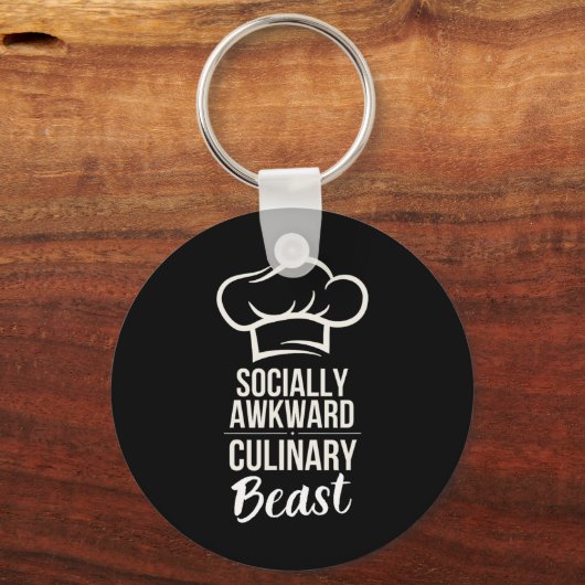 社会的に厄介な料理の獣おもしろい調理師シェフKi キーホルダー (正面)