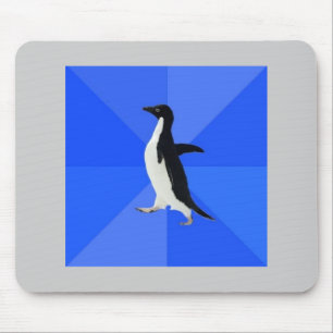 社会的に扱いにくいペンギンのアドバイス動物のミーム マウスパッド