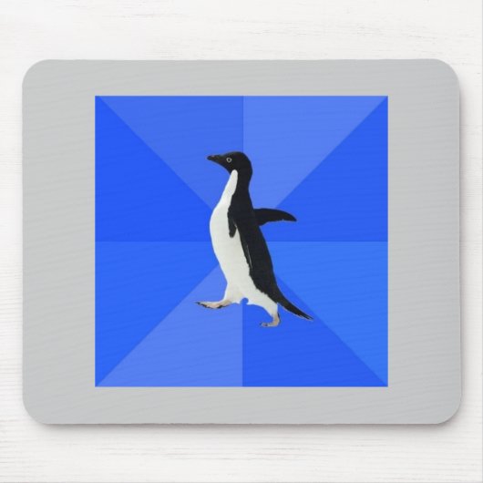 社会的に扱いにくいペンギンのアドバイス動物のミーム マウスパッド (正面)