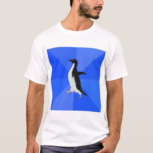 社会的に扱いにくいペンギンのアドバイス動物のミーム Tシャツ (正面)