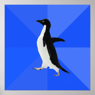 社会的に扱いにくいペンギン("文字を加えるためにカスタマイズ") ポスター