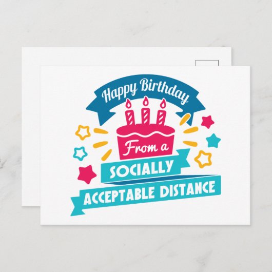 社会的に許容される距離誕生日 ポストカード (正面/裏面)