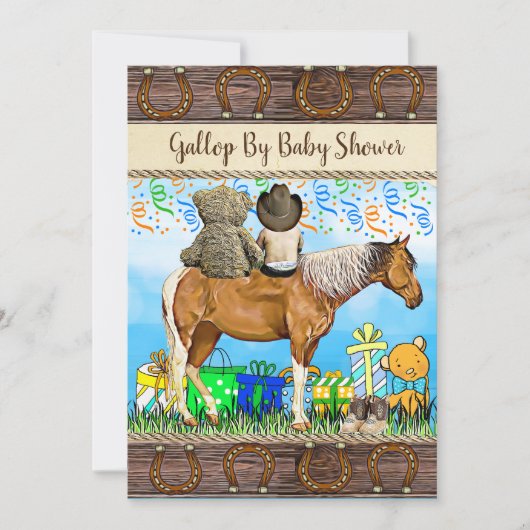 社会的に離れたドライブによるベビーシャワーでのメールI 招待状 (正面)