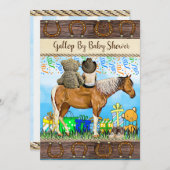 社会的に離れたドライブによるベビーシャワーでのメールI 招待状 (正面/裏面)