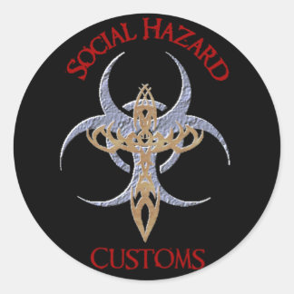 社会的危険ステッカー ラウンドシール